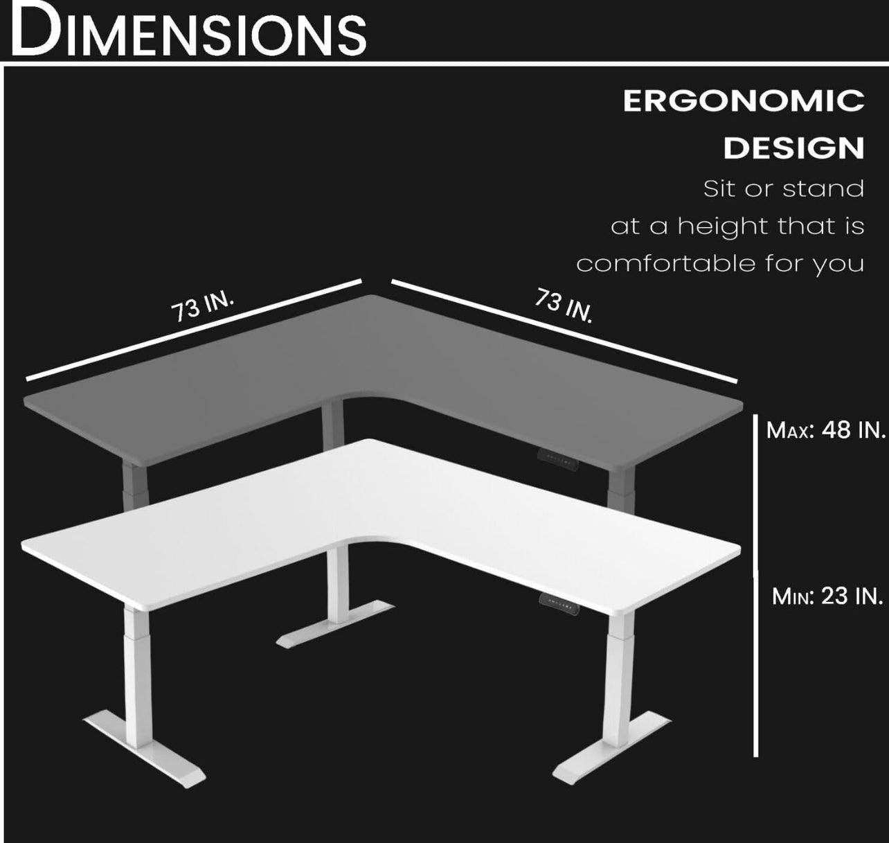 L-Shaped Sit Stand Desk, Electric Height Adjustable - EZ Does It