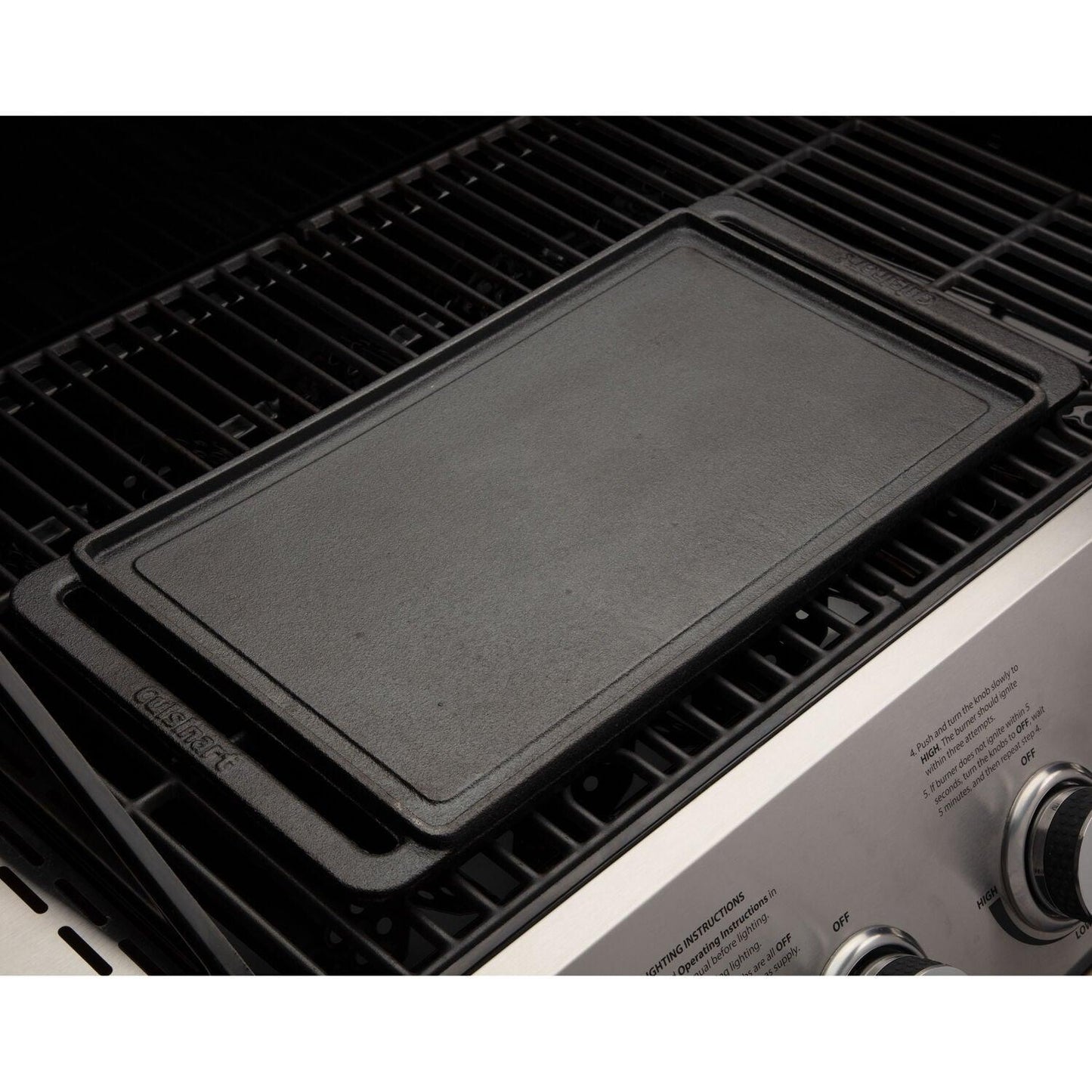 Reversible Cast Iron Grill and Griddle Plate - EZ Does It