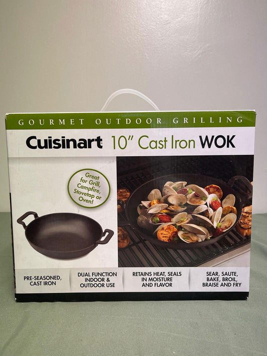 10" Cast Iron Wok for Grill, Campfire, or Stovetop - EZ Does It