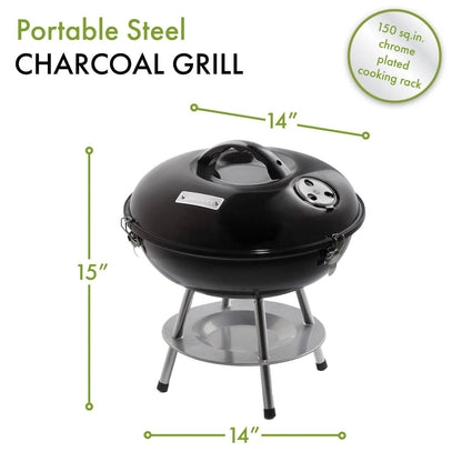 14" Portable Charcoal Grill - EZ Does It