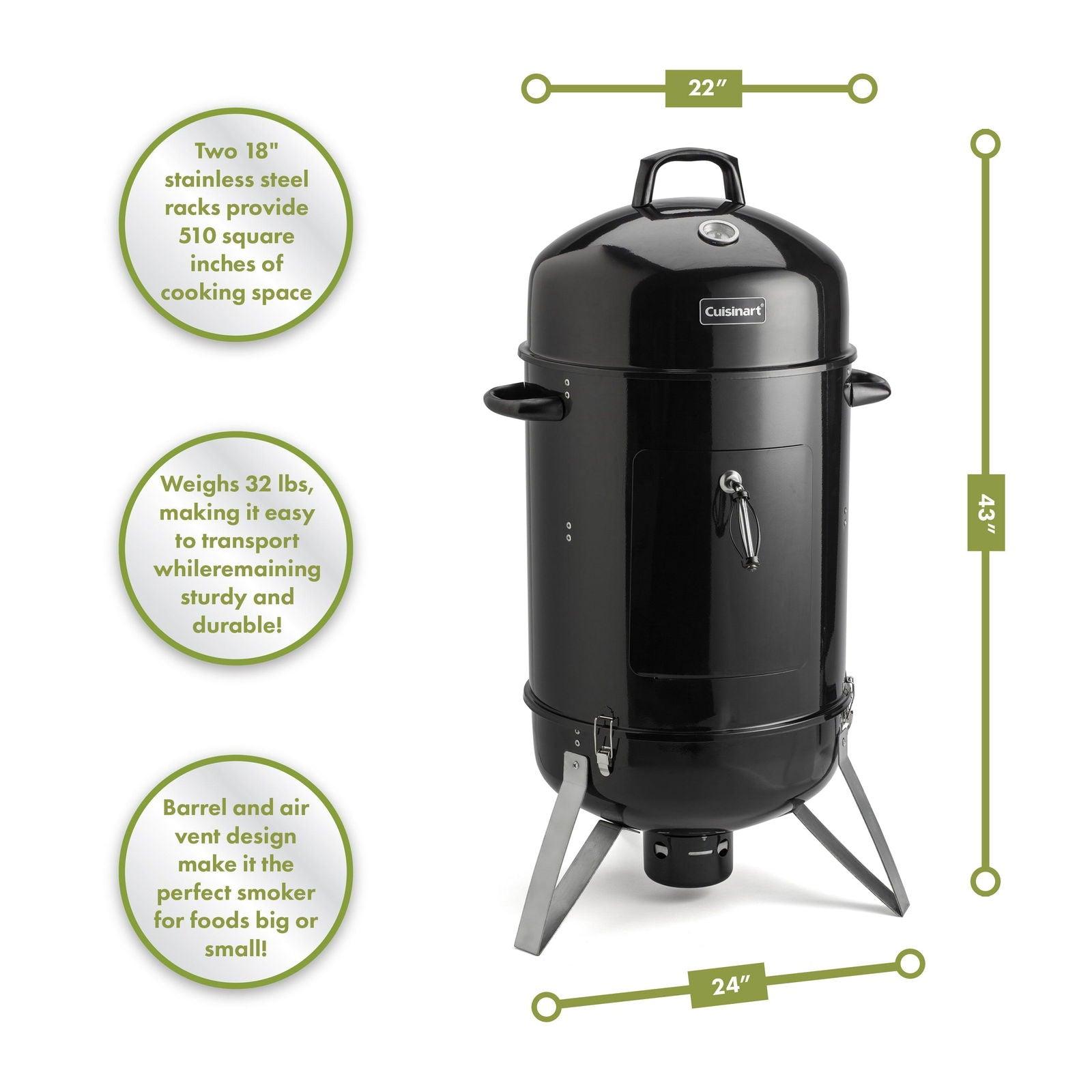 18" Vertical Charcoal Smoker Grill - EZ Does It