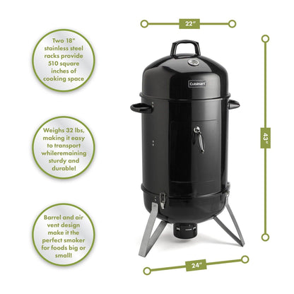18" Vertical Charcoal Smoker Grill - EZ Does It