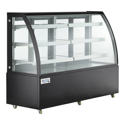 72” 3-Shelf Curved Glass Dry Bakery Display Case - EZ Does It