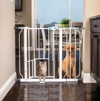 Carlson Extra-Wide Walk Through Metal Dog Pet Gate - EZ Does It