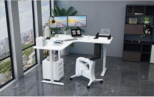 L-Shaped Sit Stand Desk, Electric Height Adjustable - EZ Does It