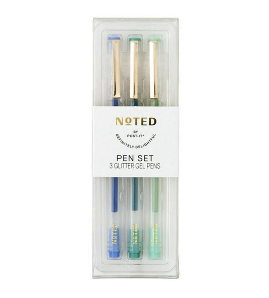 Noted By Post-It Pen Set 3 Glitter Gel Pens - EZ Does It